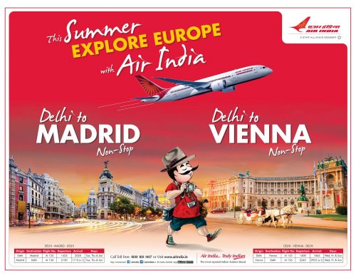 AIR INDIA MADRID & VIENNA AD 1