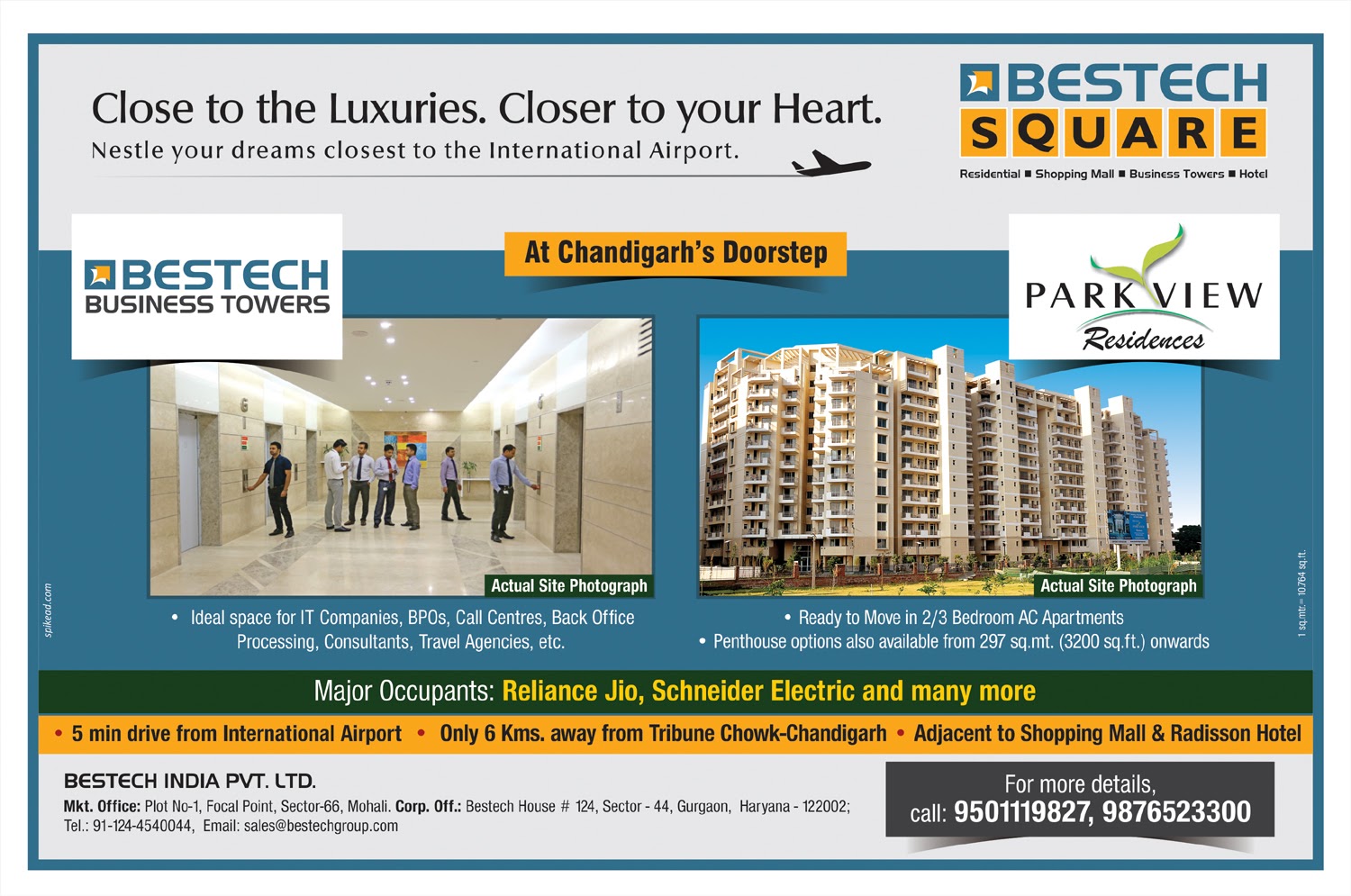 Bestech business tower Mohali ad